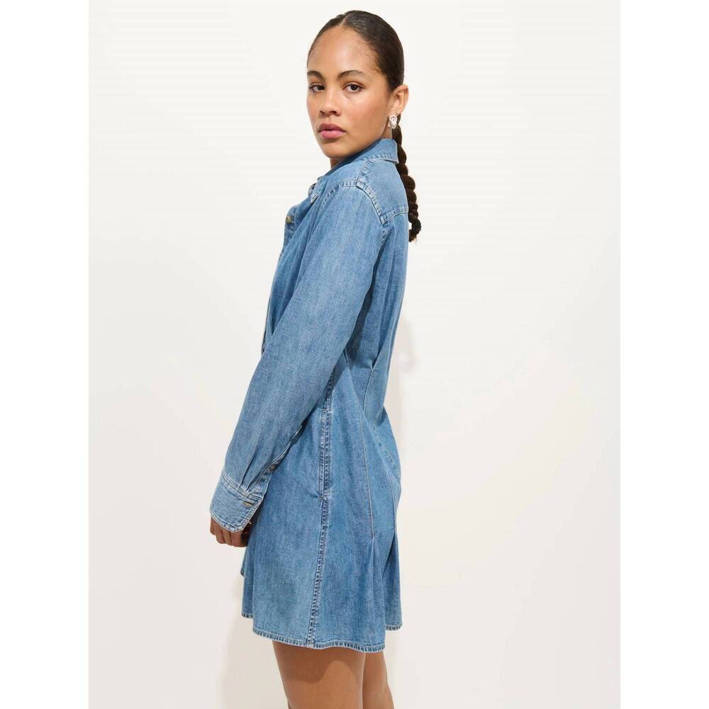 NEW ALEX MILL camille shirtdress in denim - Picture 3 of 6